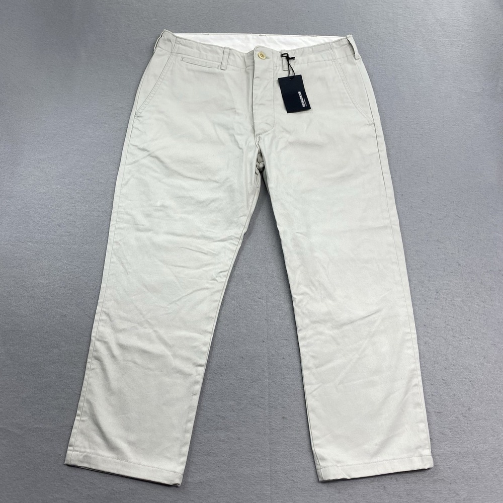 Buck Mason Pants Mens 31X24** Natural Slub Maverick Slim Officer 9oz Twill